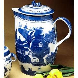  Mottahedeh Blue Canton Cider Jug & Cover 10.5 in Cell 