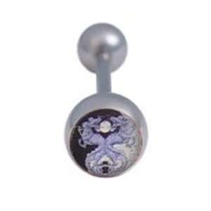    YING YANG DRAGON Tongue Ring Barbell Body Jewelry NEW Jewelry