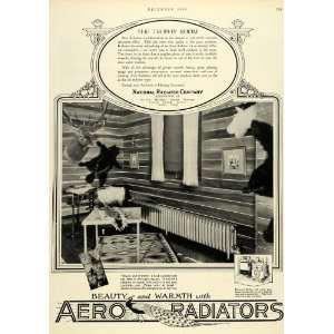  1926 Ad Hunting Rooms Deer Bear Aero Radiators Boilers 