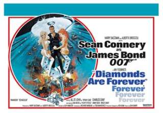 MOVIE POSTER ~ JAMES BOND 007 DIAMONDS ARE FOREVER QUAD  
