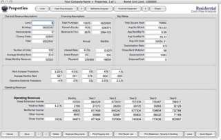 sample properties cash flow analysis screen 1