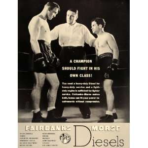  1937 Ad Fairbanks Morse Boxers Boxing Ring Referee B/W 