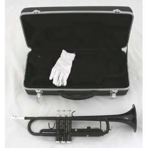   Brass B flat Trumpet with Case, Cleaning Cloth, and Gloves Musical