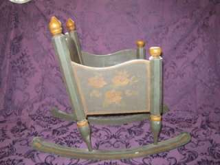 EXCEPTIONAL ANTIQUE CHILDS ROCKING CHAIR   HAND MADE   PAINTED  