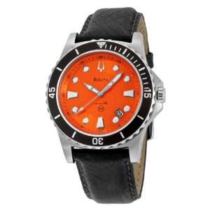   Bulova Mens 98B132 Marine Star Orange Dial Strap Watch Bulova