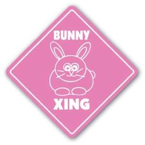  BUNNY CROSSING Sign xing gift novelty rabbit cage food 