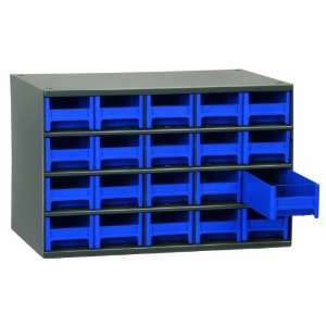   20 Drawer Steel Parts Storage Hardware and Craft Cabinet, Blue Drawers