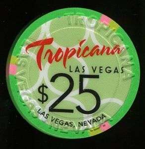 25 Tropicana New Rack 2010 UNC Las Vegas Casino Chip  