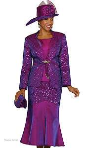   Purple Mother of Bride Womens 3 piece Skirt Church Suit 8 to 26W
