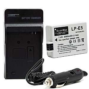   Battery + Charger For Canon EOS Rebel XSi T1i 450D