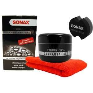 Sonax Premium Class Carnauba Wax Kit, 200 ml Jar with Applicator and 