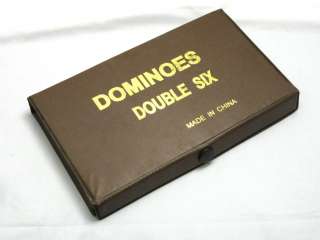 Vtg Dominoes Double Six Colored w/Case Set 28  