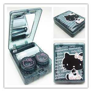 Hello kitty Contact Lens Black Case Box Set & Mirror  