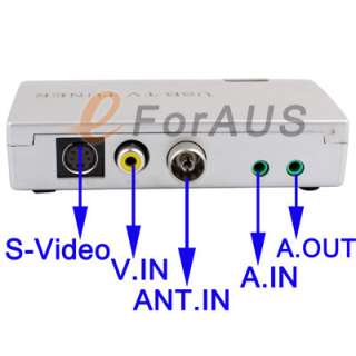 USB 2.0 External TV Tuner Box LCD TV PC Monitor NTSC PAL or SECAM 