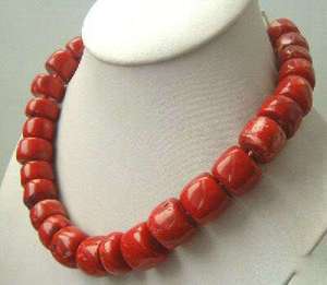 Tibet Red Coral Necklace large beads  