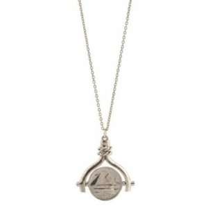   Luv by Erin Wasson Silver Coin Spinner Chain Necklace 