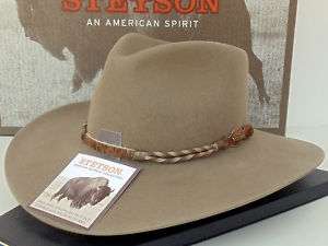 Stetson Cowboy Hat 4X Buffalo Fur Felt Drifter Stone  