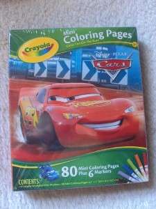Crayola Disney Pixar Cars Mini Coloring pages Plus 6 Markers New 