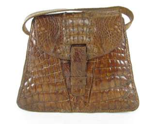 Vintage Alligator Hornback Crocodile purse handbag 1950s  