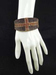 Swarovski Crystal Topaz Cross Bangle Bracelet  
