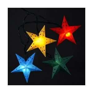   Multi Color Star Christmas Lights   Green Wire
