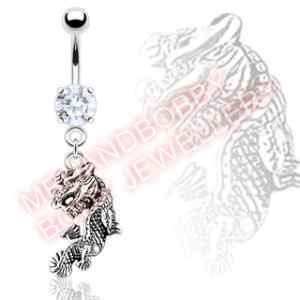 Dragon Belly Bar Ring Dangle Body Jewellery Navel  