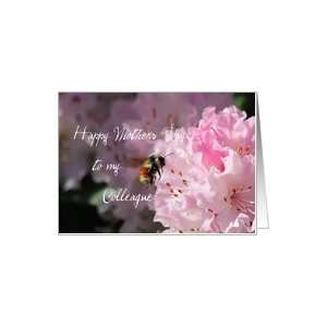  Colleague, Happy Mothers Day, Bee and flower photo Card 