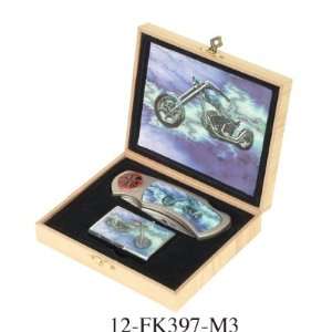  New Collectible Knife and Lighter Gift Motorcycle 