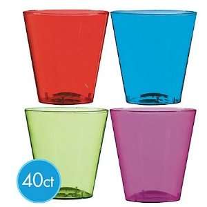  Assorted Color Plastic Shot Glasses 2oz 40ct Kitchen 