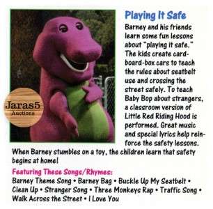 Barney & Friends Playing It Safe VHS   1992   Kids Safety Lessons 