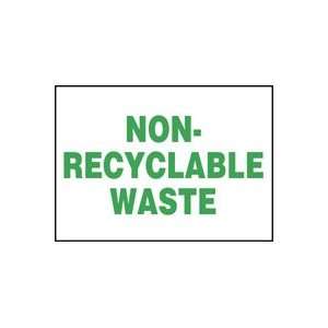  Labels NON RECYCLABLE WASTE Adhesive Vinyl   5 pack 3 1/2 