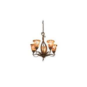   Chandelier in Antique Copper with Faux Calcite (D 3.75 H 6) glass