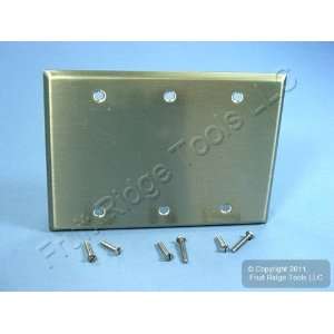 Cooper ANTIMICROBIAL 3 Gang Stainless Steel Blank Cover Wallplate Box 