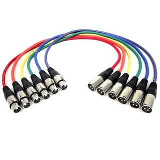 GLS Audio 6ft Patch Cable Cords   XLR Male To XLR Female Color Cables 