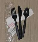 Extra Heavy Wt Black Plastic Meal/Cutlery Kits, 250 ct