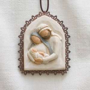 Willow Tree Holy Family   Metal edged Ornament YEAR END 