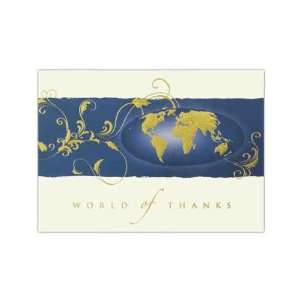   and Name   Holiday card with world of thanks design.