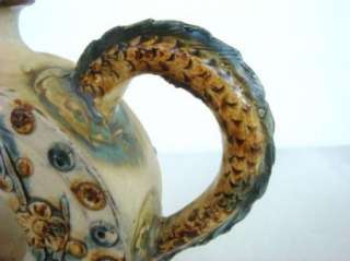 Vintage Chinese Dragon Donut Shaped Teapot Asian  