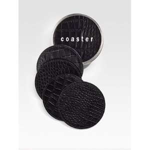 Graphic Image Croco Leather Coaster Set   Croco Leather Coaster Set 