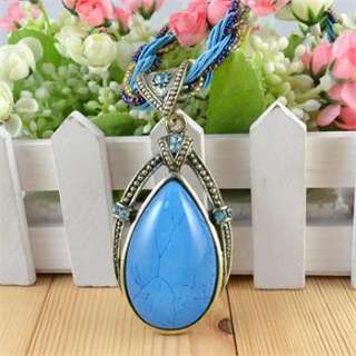   Multi Chain Resin Bead Drop Pendant Crystal Necklace 26 N008  