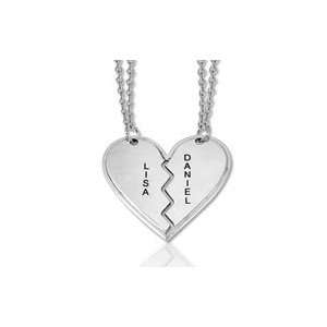  Personalized Sterling Silver Breakable Heart Necklaces 14   Custom 