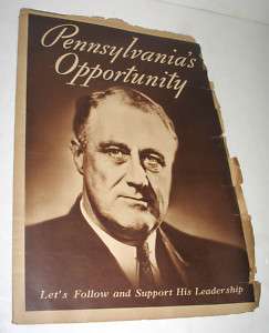 PRESIDENT ROOSEVELT PA DEMOCRAT ELECTION BOOKLET 1935  