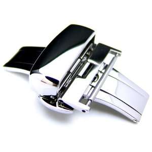 20mm Deployment Buckle / Clasp, Polished Stainless Steel for Leather 