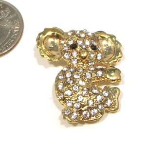   Austrian Rhinestone Koala Bear Design Gold Plated Brooch Pin Jewelry