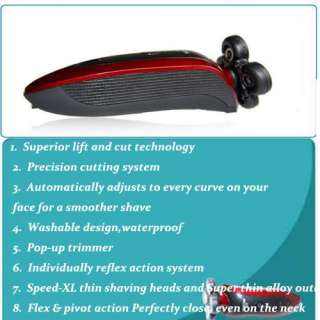 New Red Razor Washable 5 head Electric shaver recharger  