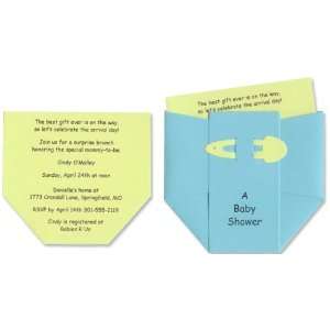  Diaper Baby Shower Invitations for Baby Boy   Set of 10 