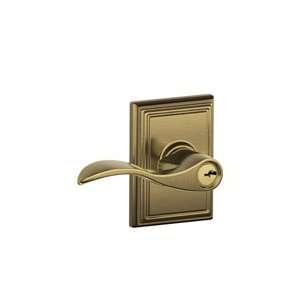   F54 609 Antique Brass Keyed Entry Accent Style Lever with Addison Rose