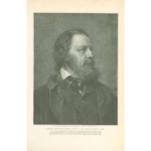  1909 Print Poet Alfred Lord Tennyson 