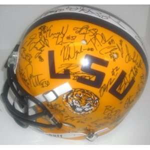 LSU Team Hand Signed Autographed Football Helmet 