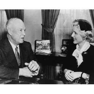  Clare Boothe Luce talking with Dwight Eisenhower, both 
